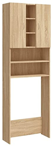 vidaXL Mobile per Lavatrice Rovere Sonoma 64x25,5x190 cm
