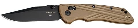 Hogue Deka ABLE Lock Folding Knife 3.25 CPM-MagnaCut Black Cerakote Clip Point Blade, Flat Dark Earth Polymer Handles, AXIS/Crossbar Lock - 24377