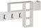 BAKAJI Porte-manteau mural avec 9 crochets suspendus vêtements et étagère bibliothèque 3 étagères en bois MDF bicolore design moderne, dimensions 99,5 x 61 x 15 cm (blanc)