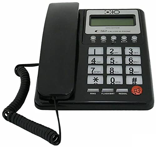 Telefono Fisso con Tasti Grandi Schermo Con display LCD per la visualizzazione del ID chiamante Per Casa Ufficio Hotel Cablato Per Anziani Colore Nero N.B. NON HA NE IL MANUALE NE VIVAVOCE!