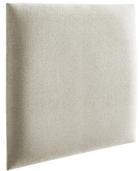 RAVIO Wandpaneele gepolstert | 3D Wandverkleidung mit Schaumstoff | Wandkissen als Kopfteil für Bett | Wanddekoration für Schlafzimmer, Kinderzimmer, Büro, Diele | (Creme, 50 x 50 cm)