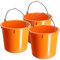 KADAX Baueimer 12L, Mörteleimer aus Kunststoff mit Griff aus Zinkdraht, Eimer, Zementeimer, Mörtelkübel, Putzeimer, Wassereimer, Garteneimer, Kunststoff-Eimer (Orange, 3 Stück)