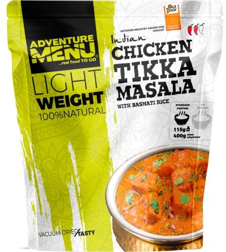 Adventure Menu - Hühnchen Tikka Masala mit Basmatireis | 115 g (dehydriert), Gourment Mahlzeit für unterwegs & daheim