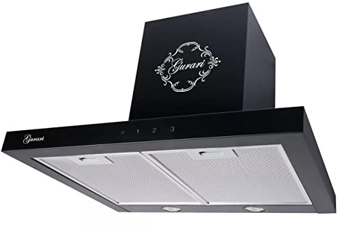 Gurari 461 Black 60 Hotte aspirante murale 60 cm •1000m³/h•Hotte murale Luxe fabricant Gurari • 3 vitesses •LED •Hotte• Noir •Recirculation possible