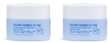 W7 Sweet Dreams Overnight Blueberry Lip Mask - Vitamin E, Aloe Vera and Grape Seed Oil - For Hydrated, Full Looking & Irresistible Lips - 2 Pack - 12ml