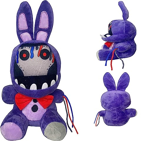 FNAF Withered Purple Bunny Plüschspielzeug, 8 Zoll große FNAF Security Breach Bonnie Puppe Sammelspielzeug für Kinderfans (Withered Purple Bunny)