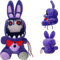 Puruuige FNAF Giocattoli di peluche coniglietto viola appassito, 8 in FNAF Security Breach Bonnie Doll, Giocattoli da collezione per fan dei bambini (Coniglietto viola appassito)