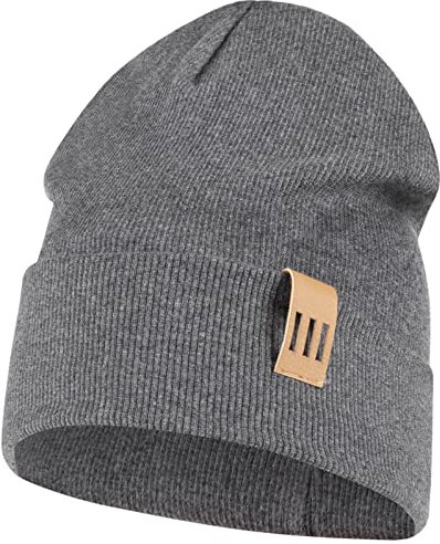 Smarilla Mütze Junge Kinder Beanie Herren gerippt, Größe: 58-60, Farbe: Graphitgrau
