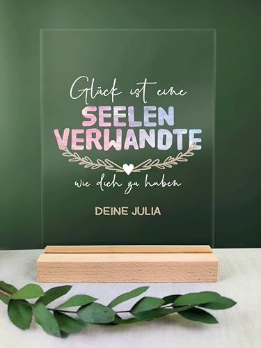 Geschenk beste Freundin Geburtstag personalisiert - Acryl Geschenk - Geschenke für Freundin, beste Freundin, Geschenk für beste Freundin, Lieblingsmensch Geschenk, Geschenk Freundin, Seelenverwandte
