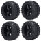 Miokycl 4 x Gummireifen mit M4-Kontermuttern, 12 mm, Sechskantnabe, 7 Speichen, Felge, Reifen 1/10 RC Geländewagen