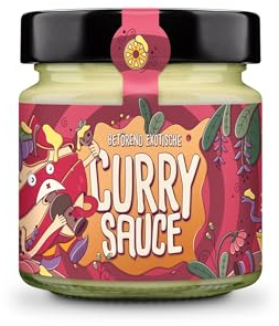 The Vegan Saucery Vegane Curry Sauce | im praktischen 200 ml Glas | mit fruchtigem Apfel und feiner Curry Note | Made in Germany