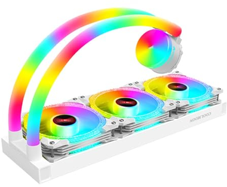 240mm CPU Air Cooler 5V 3 Pin ARGB SYNC Addressable For Intel: LGA115X/ 1200/1366/17XX/20XX, AMD: AM4 / AM3(+)/ AM2(+) /FM2(+) / FM1 (Color : B 360mm, Size : B White MOZUAN)