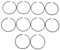 Pistons Rings， 10PCS Chainsaw Piston Ring Kit 50mm X 1.2mm, For Husqvarna 365 365XP 371 372 372XP 362 Chainsaw Replacement 11280343000