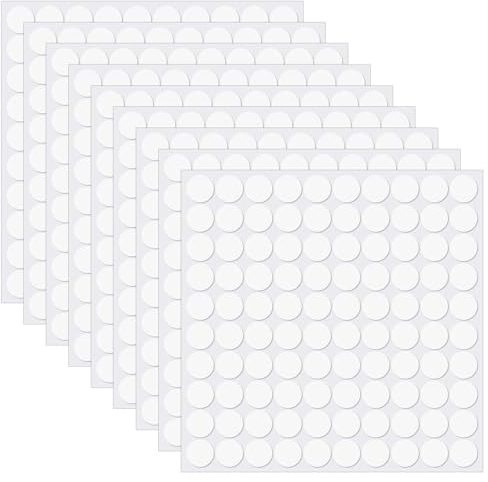 Fyguard 900 Stück Doppelseitige Klebepunkte, 6mm Punkt Aufkleber Foto Klebepads Selbstklebende Klebepunkte 0.5mm Dick Runde Klebende Aufkleber für Poster Ballon Feiertagsdeko DIY Basteln (9 Blatt)