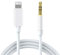Cordon auxiliaire pour iPhone, [certifié Apple MFi] Câble Lightning vers auxiliaire compatible avec iPhone 14 13 12 11 XS XR X 8 7 vers haut-parleur stéréo de voiture, casque, blanc