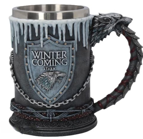 DIOSDMLN Game of Thrones Beer Mugs, Stainless Steel Wine Mugs, Coffee Mugs 21oz for Collectible Themed Party Decoration