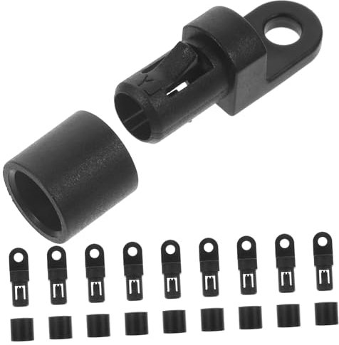 MUSISALY 10pcs Boat Elastic Cord Rope End Shock Cord Bungee Cord Hooks Bungee Cord End Hooks Kayaks Cords Bungie Adjustable Bungee Cord Hanger 1/8 Cord Elastic Cord End Bungee Hook Black