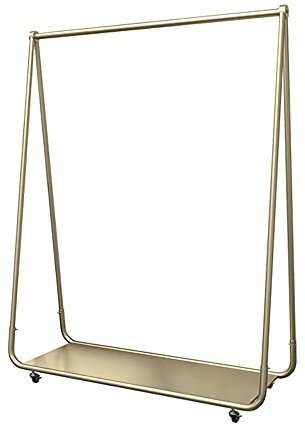 ASerZenith Portants à vêtements Robustes pour Ranger Les boîtes à Chaussures, Porte-Manteaux commerciaux Vintage à roulettes pour Chambre à Coucher, dorés, 100 x 165 cm