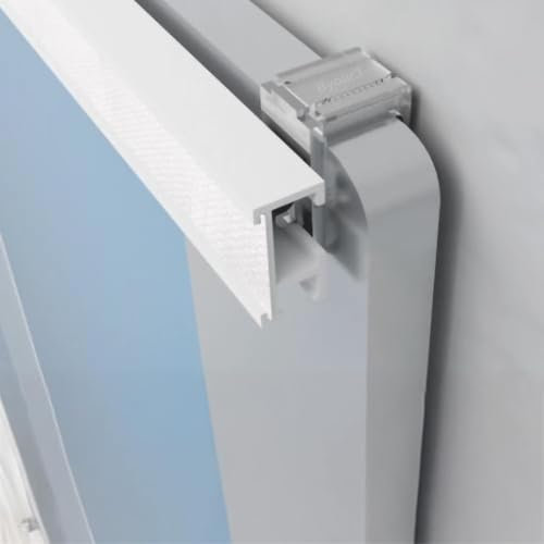 Byour3 - Aggancio invisibile regolabile per Barre con strappo - Supporti NO FORO Binari bastoni tende a pannello o a vetro finestra - Ganci tende a pacchetto senza forare (1 Coppia da 6 a 9 mm)