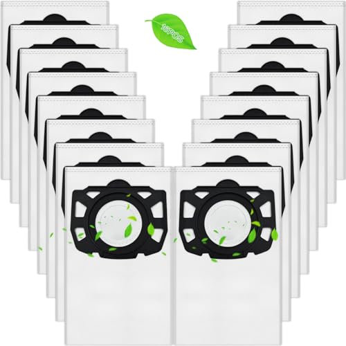 SaiXuan Sac Aspirateur Kärcher, Compatibles avec WD4, WD5, WD6, WD5P, WD6P, MV 4, MV 5, MV 6 Filtration Haute Efficacité, Étanchéité Anti-Poussière, Compatible avec Kärcher 2.863-006.0 (16)