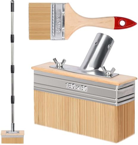 7 Deck Wood Stain Brush Applicator - INCIKITI Deck Stain Brush 60 Long Handle Stain Brushes for Wood, Oils, Decking Paints, Decking Stains, Deck Coatings, Fence Wall Furniture Paints