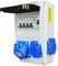 RoadEu - Distribuidor de corriente de 230 V. Monofásico CEE 16 A 3P enchufe y 3 enchufes Schuko con fusible automático de 16 A. Distribuidor de enchufes de 16 A con interruptor FI. Enchufes integrados