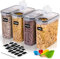 BUOAZR 4L Botes Cocina Almacenaje 4 Piezas, Sin BPA, Recipientes para Alimentos de Plástico de Alimentos Sellados con Tapa, Contenedores Herméticos para Almacenar Cereales, Pasta, Arroz, Harina