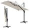 Tubiaz Sombrilla para jardín, 300 x 300 cm, rectangular, con manivela, giratoria e inclinable 360°, protección solar UV50+, aluminio, Sombrillas solares beige, Mit LED