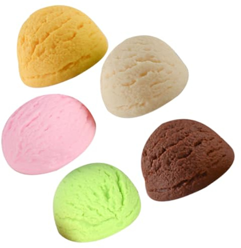 Vaguelly Künstliche Eiskugeln 5 Stück PVC Modellset Realistische Eiscremebällchen Dekoration Bruchfestes Display Requisit Für Schaufenster Party Und Food Show