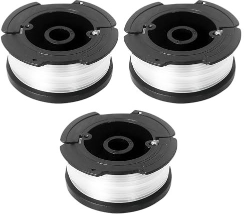 3 Pcs Strimmer Spool, Grass Trimmer Wire, Compatible with Black Decker Grass Strimmers Wire A6481 A6485 Spool Line Reflex Strimmer ST5530-GB/GLC3630L20 GB/STC1820PC-GB/BESTA525-530, Replaceable