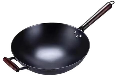 Fyearfly Padella antiaderente, riscaldamento uniforme, impugnatura comoda, in ghisa, 34 cm, cottura versatile