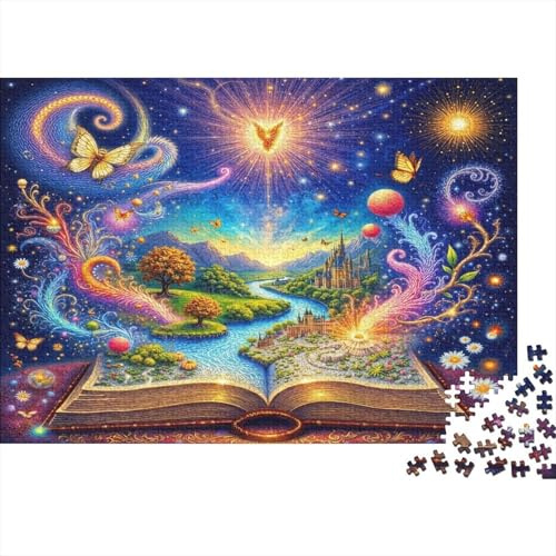 Fantasy Book World Jigsaw Puzzles Puzzle for Adults Kids. 1000 Piece Interesting Impossible Challenge Toy Educational Game Home Decoration for Adults& Kids Age 14 Years Up 38x26cm/1000pcs