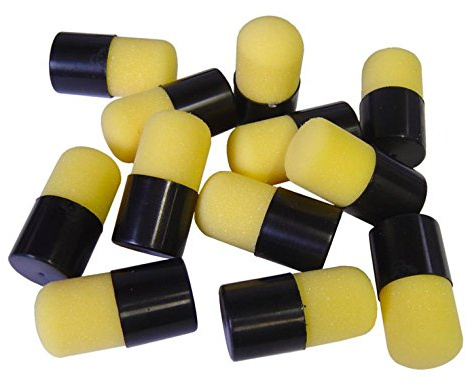 12 Foam Dabbers with Black Plastic Handle Ideal for School & Home Painting