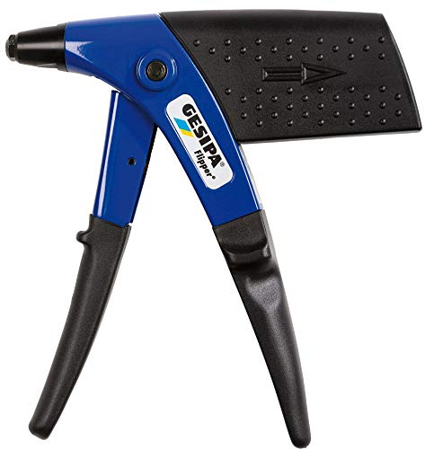 Gesipa Flipper Plus, mit Ratschenfunktion, Blindnietmuttern von M4 bis M6 Alu, Blindnieten bis 5 mm Alu, Blindnietgerät, 1571258