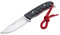Muela Cuchillo husky HUSKY-10M hoja de acero MoVa de 10 cm y empuñadura de micarta negra 3D para Caza, Pesca, Supervivencia y Bushcraft Realizado en Ciudad Real + Portabotellas de regalo