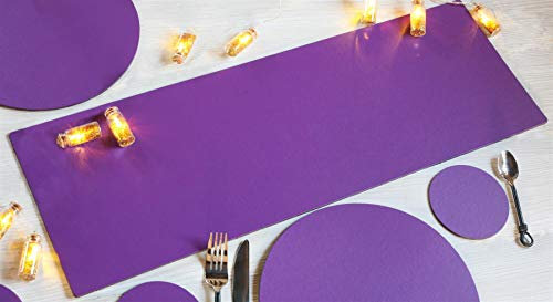 Elementary Purple Dining Set 6 Round Placemats, 6 Coasters & Runner