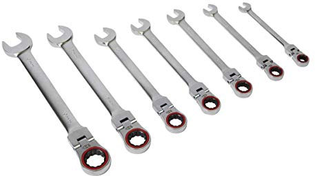 Flexi-Head Ratchet Combination Spanner Set 7pc Metric Platinum Series