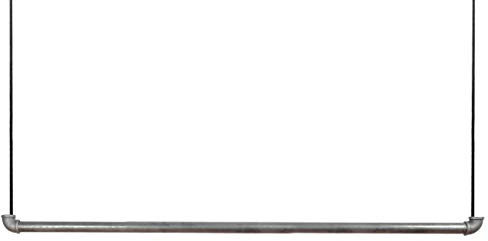 1x Natural Goods Berlin Hängegarderobe Pipe GARD Swing | frei hängende Industrial Vintage Kleiderstange Deckenmontage am 5m Seil höhenverstellbar | Wasserrohre Fitting | DIY (120cm, schwarzes Seil)