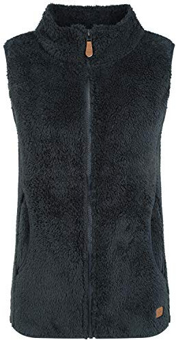 OXMO OXTheri Damen Weste Fleece Outdoor Weste mit Stehkragen Eingrifftaschen Reißverschluss Regular fit, Größe:M, Farbe:Insignia B (791991)