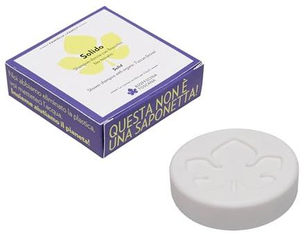 Biofficina Toscana doccia shampoo solido, 80 g – Shampoo e detergente ecologico per corpo e capelli con finocchio bio toscano – Purificante, delicato, senza plastica, con tensioattivi vegetali