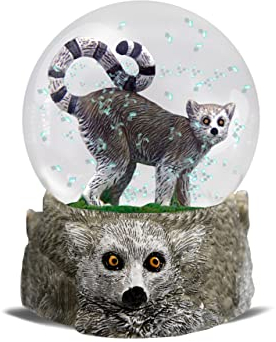 Water Globe - Kattas by Deluxebase. Lemur Snow Globe with Resin Figure and Moulded Base. Great Home Decoration, Ornaments and Gifts