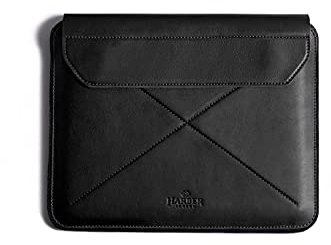 Harber London - Magnetic Envelope Sleeve For iPad (Black, 10.2, 10.5, Air, Pro 11) | Black Colour | Handcrafted with Durable, Eco-Certified Materials