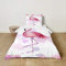 FANSU Mädchen Bettwäsche Set, 3D Nordischer Rosa Flamingo Muster Kinder Bettwäsche 2 Teilig mit Bettbezug und Kissenbezug, Sanft Microfaser Bettwäsche Set (Lila,135x200cm + 80x80cm)
