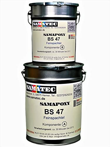 SAMATEC Feinspachtel Spachtelmasse Füllspachtel 2K Epoxidharz Reparatur Löcher Risse Fehlstellen BS47 (12 Kg)