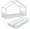 VitaliSpa Hausbett Design, Bett aus Holz, Weiß, 90x200 cm mit Matratze