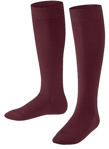FALKE Unisex Kinder Kniestrümpfe Family K Kh nachhaltige Baumwolle lang einfarbig 1 Paar, Rot Ruby 8830, 35-38