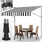 Klemmmarkise 250x120cm Weißgrau mit Handkurbel Balkon, Joparri Balkonmarkise ohne Bohren, Markise UV-beständig & höhenverstellbar 211.5-305cm, Sonnenschutz wasserdicht