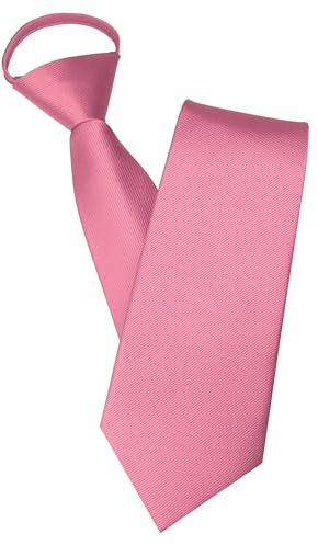 JEMYGINS Herren Reißverschlusskrawatte Rosa Krawatte - Eleganter Look in Sekundenschnelle