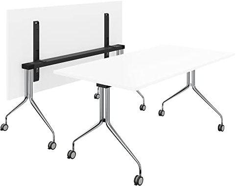 Besprechungstisch Libro 160 x 80 cm | Klappbar | Rollbar | Klapptisch | Weiß