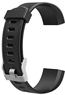 SING F LTD Silikon-Uhrenarmband, kompatibel mit ID115Plus HR Smartwatch, Ersatz-Uhrenarmband, Schnellverschluss-Armband für 170 mm - 225 mm Handgelenkgröße, Schwarz